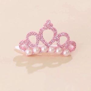 Pink pearl dog crown